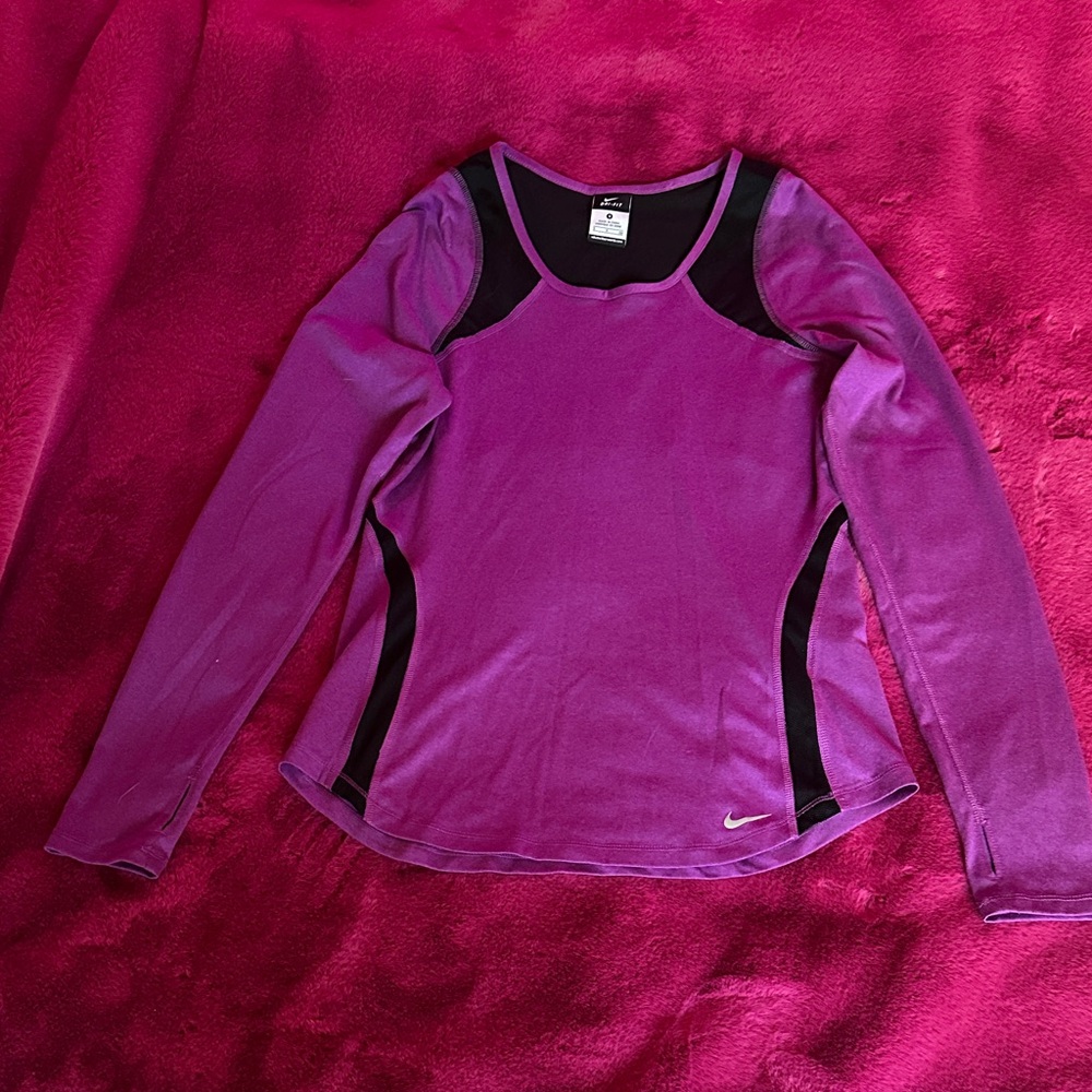 Nike Women's Vibrant Purple Dri-Fit Long Sleeve Tee